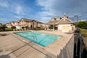 Pool area with concrete deck for parties or relaxing