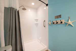 Main bedroom bath with large shower