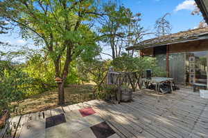 View of wooden deck