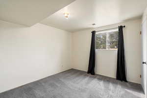 View of carpeted spare room