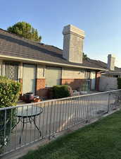 North facing back patio with view of mountain.  Access into home from main bedroom and living area.