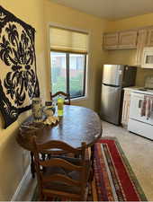 kitchen area with window in kitchen