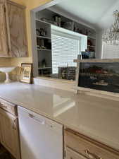 view of dining area shelving