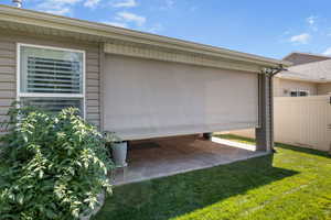 Built-in patio shades.