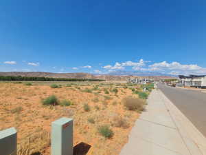 View of street with a mountain view