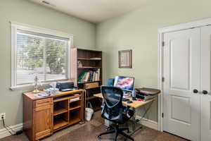 View of carpeted office space