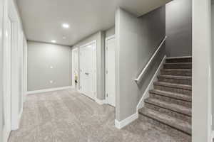 Stairway with carpet flooring