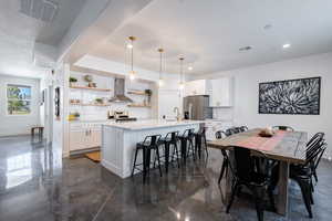 Dining room with sink