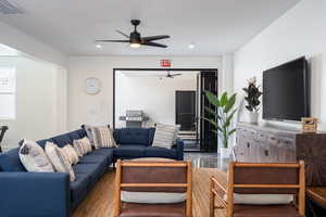 Living room with ceiling fan