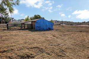 View of corral and pasture.