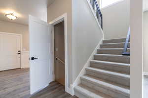 Stairs with wood-type flooring