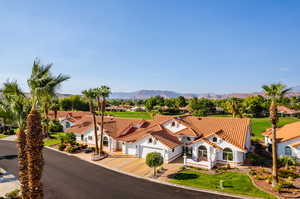 Exterior space featuring a mountain view