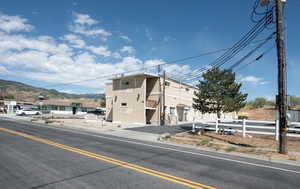 View of building exterior with a mountain view