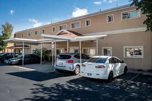 Exterior space featuring a carport