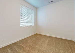 View of carpeted spare room