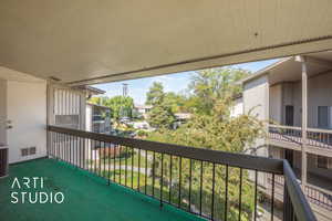 Balcony with central AC unit