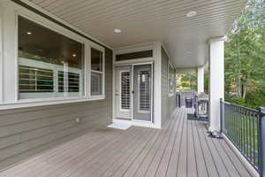 View of wooden deck