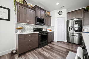 Kitchen with backsplash.