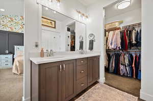 Owner's suite bathroom and walk-in closet.