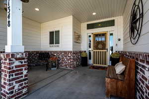 Covered front porch entry.