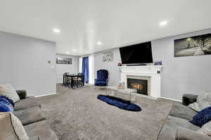 View of carpeted living room