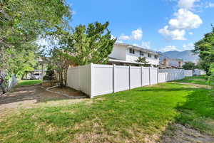 View of yard with a mountain view