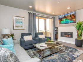 Living room featuring hardwood / wood-style floors