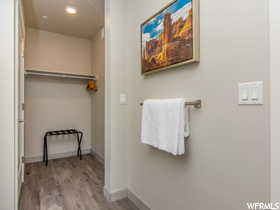 Bathroom featuring hardwood / wood-style flooring