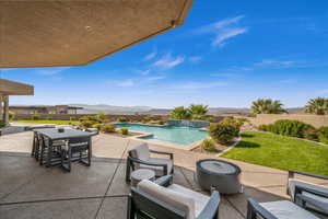 View of patio / terrace with pool water feature