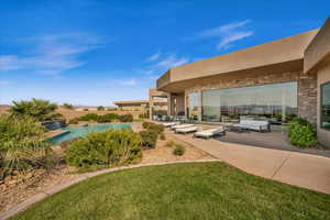 View of yard with a patio area