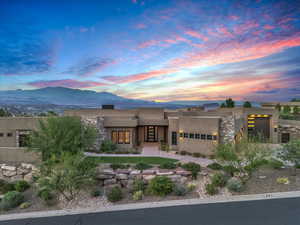 View of front facade with a mountain view