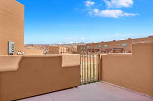 Balcony with a mountain view