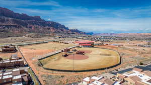 Aerial view with a mountain view