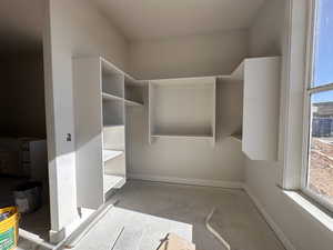 View of walk in closet