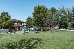 View of yard featuring a playground