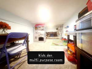 Low ceiling storage space or kids play room in the basement