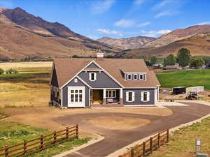 View of front facade with a mountain view and a rural view