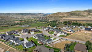 Drone / aerial view with a mountain view