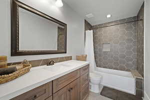 Full modern bathroom with detailed tile work