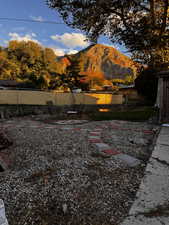 View of yard featuring a mountain view