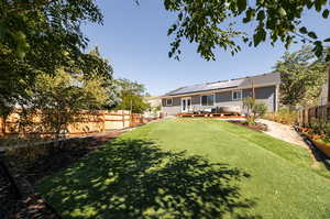 View of yard featuring a deck