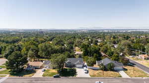 Drone / aerial view with a mountain view