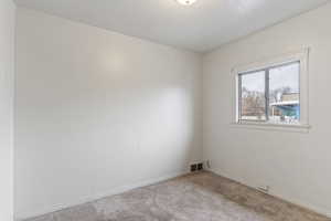 View of carpeted spare room