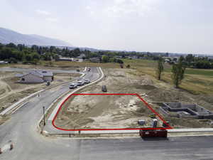 Bird's eye view featuring a mountain view