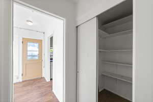 storage closet and back door from livingroom