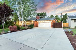 Driveway and garage