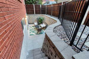 Walk-out basement area is large enough for a hot-tub.