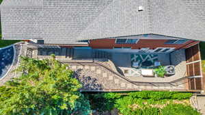 Aerial view of walk-out basement