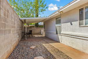 Exterior space featuring a patio area