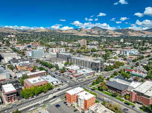 Bird's eye view featuring a mountain view